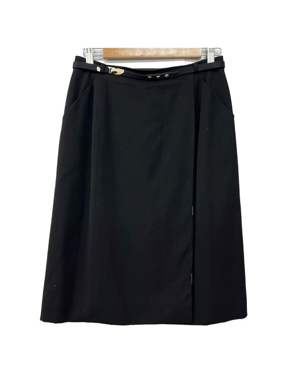 Chanel Skirt M Black Ivory Multi Knee-Length Floral Pattern